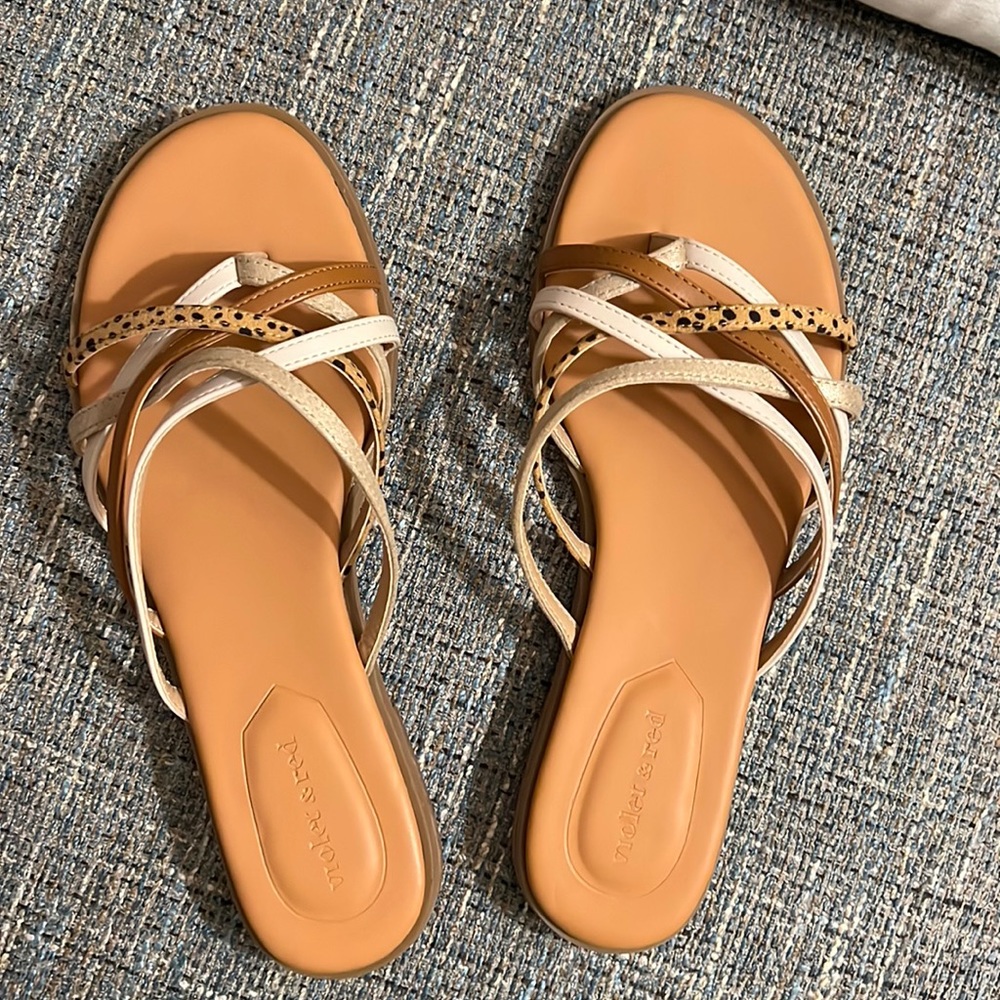 Violet and Red sandals